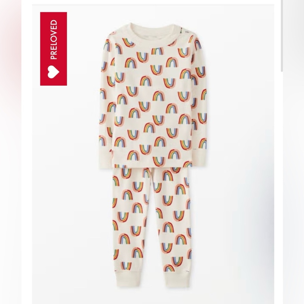 Hanna andersson Print Long John Pajama Set size 8